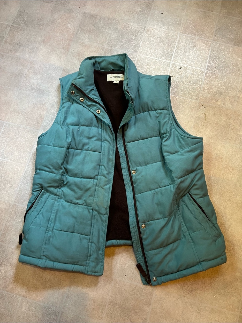 Merona Teal Quilted Puffer Vest for Women